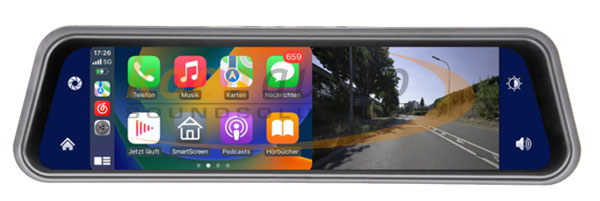 AMPIRE CPS091 – AMPIRE Smartphone-Spiegelmonitor 22.9cm (9") mit Dashcam & RFK-Eingang (AHD)